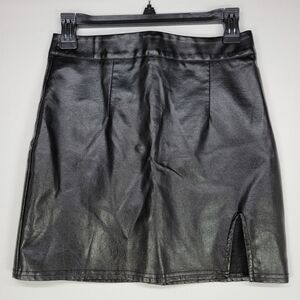 Lulu's Black Mini Skirt Faux Leather XS